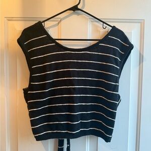 American Eagle Outfitters Black and White Striped Tank Top